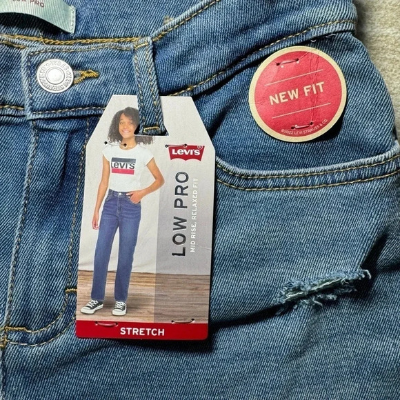 NWT Levis Jeans Girls Size 10 low Pro Relaxed Fit Mid Rise Adjustable Waist - Picture 3 of 8